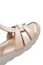 Women's Beige Strappy Thick Sole Leather Comfort Sandals 26Sfd320318 - 8