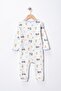 100% Cotton 3-Piece Baby Romper Set with Zipper, Without Booties, Ribbed Long Sleeve Combination - 5