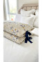 2 Pieces of Floral Patterned Lace-Up Cotton Fabric Pillowcases - 4