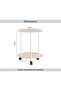 Serra End Table With 3 Wheels Metal - White - 5
