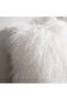 Orra Mongolian Fur Filled Cushion 45x45cm - Ivory - 2