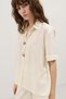 Ecru 100% Lyocell Shirt Shorts Women's Set - 2