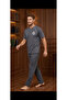 100% Cotton Single Jersey Short Sleeve Plus Size Men's Pajama Set 916 - 2