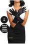 Long, Shiny , Stretchy Stretch Fabric Gloves 40 cm - 1 Pair - Black