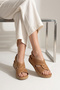 , Women's Genuine Leather Sandals 1611008Zm27 Tan - 2