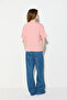 Floral Embroidered Relaxed Fit Cotton T-Shirt - Pink - 6