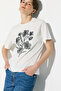 Floral Embroidered Cotton T-Shirt - White - 5