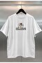Curious Cat Curious Oversize Digital Printed White T-Shirt