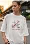 Tomorrow Digital Print Oversize White Unisex T-Shirt - 3