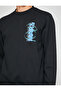 Basic Sweatshirt Crew Neck Space Printed - 6