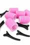 6-Piece Pink Curler Set with Self-Adhesive Velcro and Extra Snap Buckles - 2