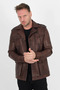 Harrison Genuine Leather Men's Wax Brown Safari Leather Jacket - 2