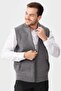 Men's Judge Collar Pique Jacquard Zippered Wool Vest Smoked - 8