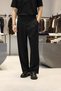 Men's Super Baggy Pleated Wide Leg Gabardine Trousers Black - 3