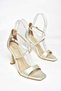 S569815404 Beige Satin Fabric Women's Evening Dress Shoes - 6