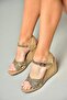 S241414004 Black Fabric Glitter Wedge Heeled Women's Shoes - 5