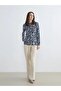 Tie-Neck Floral Blouse (S6) - 2