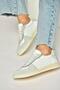 Y555201403 White Genuine Leather Women's Sports Shoes Sneakers