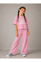 Candy Pink Long Tracksuit & T-Shirt Summer Girls' 100% Cotton Set (3-9 Years) - 6