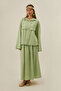 Windbreaker Linen Skirt Set Light Green