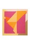 Orange Fuchsia Geometric Pattern Twill Silk Scarf