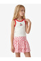 Elastic Waist, Layered Detail, Flounce, Polka Dot Mini Skirt - 2