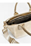 Beige Straw Women's Letter Model Hand and Shoulder Bag - 3