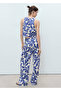 Floral Patterned Straight Cut Pants - 4