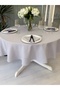 Royal Linen Textured Round Tablecloth Gray - 6
