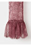 Drawstring Neck Lace Blouse - 5