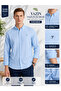 Blue 100% Cotton Slim Fit Button-Down Collar Men's Shirt - 3