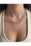 Silver Color Summer Themed Pink Cherry Figured Necklace - 2