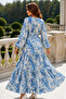 Patterned Hijab Dress Blue 546 - 5