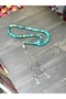 Double Tassel Blue Shades Crimped Amber Prayer Beads - 4