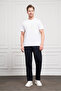 Men's White Trend Crew Neck Dynamic Fit Cotton T-Shirt - 2