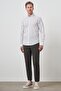 Men's Khaki Linen Dynamic Fit Button Collar Shirt - 2