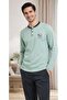 Men's Long Sleeve Pajama Set Casual Home Wear Stylish and Comfortable 19-01 - 3