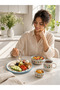 Spring Wreath Series Handmade 4 Piece Single Person Special Ceramic Breakfast Set - 3