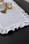 Shine White Linen Heryeri كشكش التطريز مفصلة مستطيلة عداء 40CMX120CM - 4