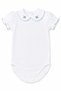 Blue - Raya Baby Collar Detailed Snap Fastener Bodysuit - Hand Embroidered - 6