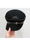 Leather Belt Detailed Luxury Breathable Adjustable Straw Women's Cap Captain Hat, Yacht Boat Marine Beach Summer Vacation - 2
