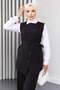 Belted Vest Trousers Suit Black 19250 - 2