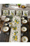 Cream Yellow Lemon Runner and 4-Piece Throw Pillow Cover Summer Decorative Pillow