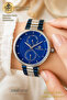 Milano Original Function Steel Cord Navy Blue Silver Women Wrist Watch