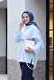 Oversize Modal Tunic with Detachable Cape - Baby Blue
