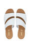 Women's Genuine Leather White Heeled Slippers - 5