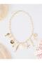 Gold Color Sea Themed Chain Charm Necklace