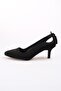 Drop Black Color Suede Women's Low Heeled Shoes - 6