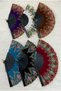 Mixed Color Bridal Bridesmaid Fans, Floral Pattern, Bride Bachelorette Party Henna Gift, 6 Pieces - 5