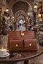 Brown Classic Form Gold Lockable Shoulder Bag |   Brown T8318 - 5